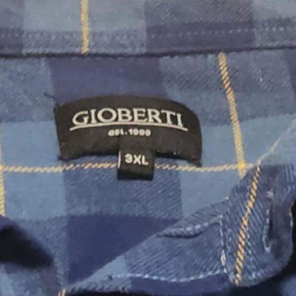 Gioberti Men’s Blue Size 3XL Button Down Flannel Shirt EUC - Picture 2 of 4